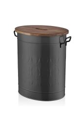 PRİZMA SİYAH ÇAMAŞIR SEPETİ 54X43X35CM