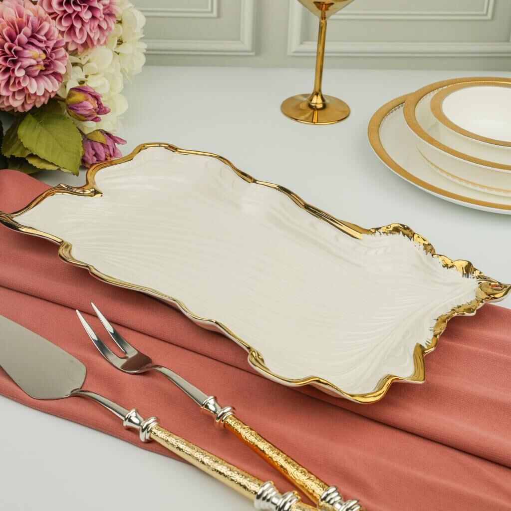 ALBERO GOLD DİKDÖRTGEN SUNUM TABAK 38X23CM