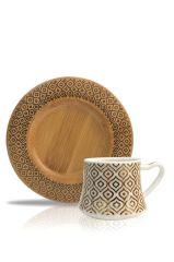 BAMBU TABAKLI 6'LI TÜRK KAHVESİ FİNCANI DESEN5