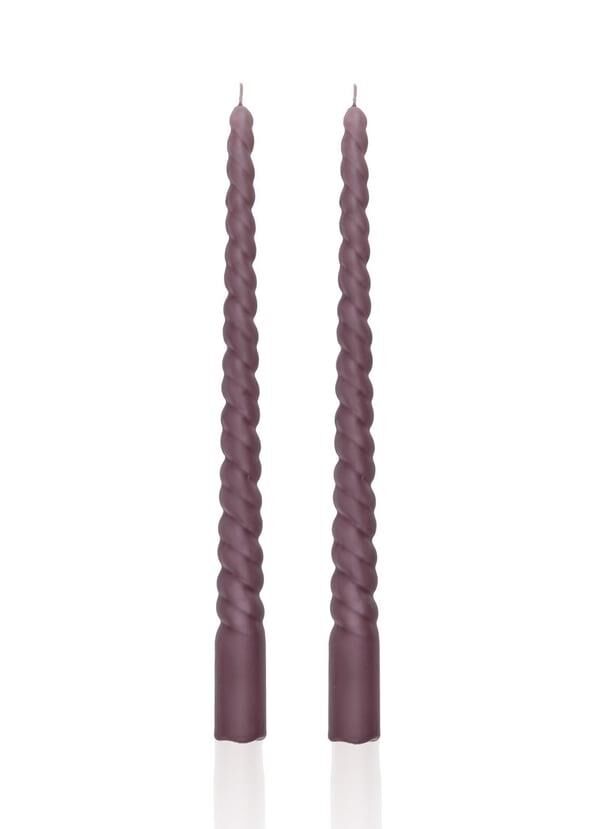 BURGU 2'Lİ ŞAMDAN MUM VİZON 29CM