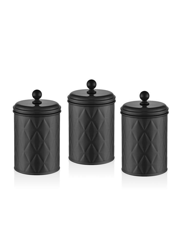 PRİZMA SİYAH ÇAY ŞEKER KAHVE KAVANOZU 1LT