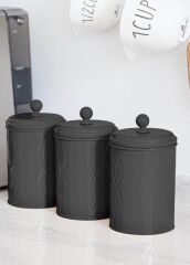 PRİZMA SİYAH ÇAY ŞEKER KAHVE KAVANOZU 1LT