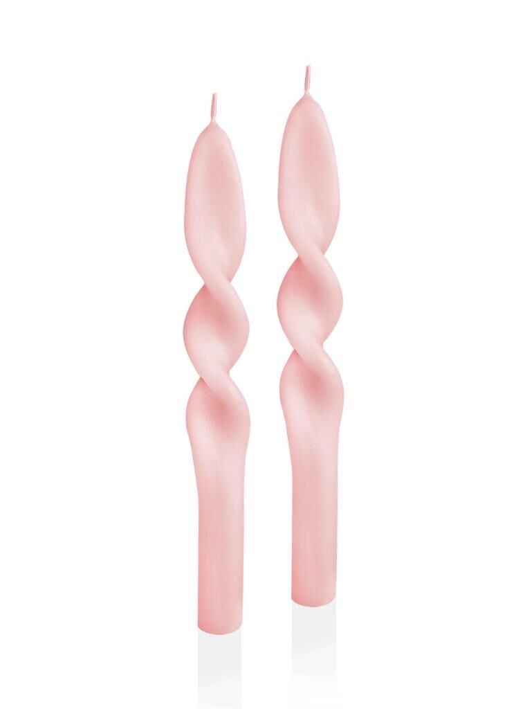 BURGU 2'Lİ ŞAMDAN MUM BLUSH 25CM