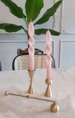 BURGU 2'Lİ ŞAMDAN MUM BLUSH 25CM