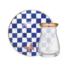 EMMA KOBALT DAMALI 6 KİŞİLİK ÇAY SETİ