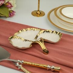 ALBERO GOLD YAPRAK SUNUM TABAK 24X17CM