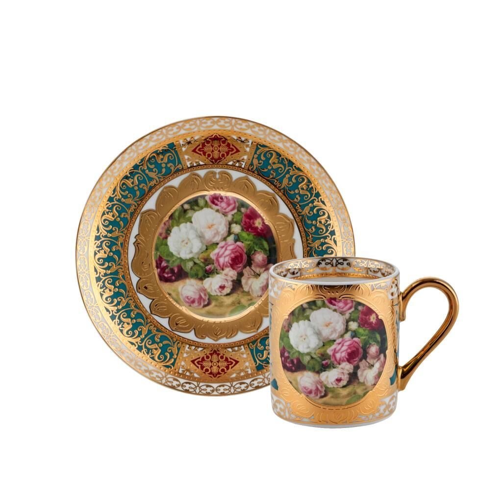 ALTIN İŞLEMELİ TEK KİŞİLİK TÜRK KAHVESİ FİNCANI