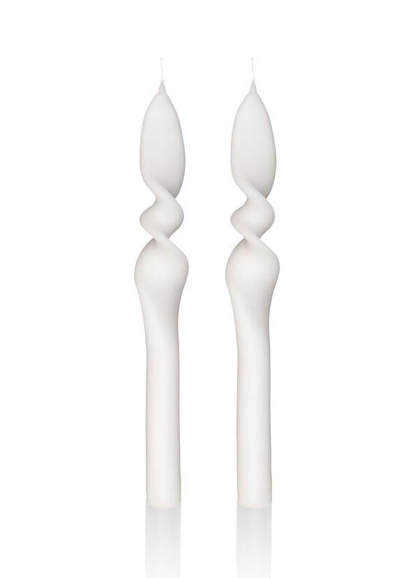 BURGU 2'Lİ ŞAMDAN MUM KREM 25CM