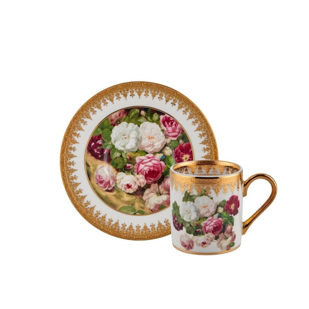 ALTIN İŞLEMELİ TEK KİŞİLİK TÜRK KAHVESİ FİNCANI