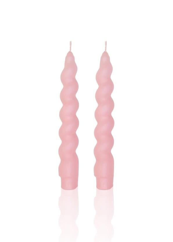 BURGU 2'Lİ ŞAMDAN MUM BLUSH 17CM