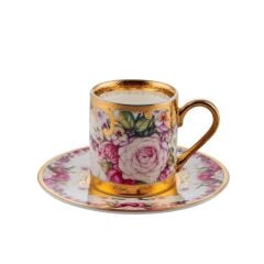 ALTIN İŞLEMELİ TEK KİŞİLİK TÜRK KAHVESİ FİNCANI