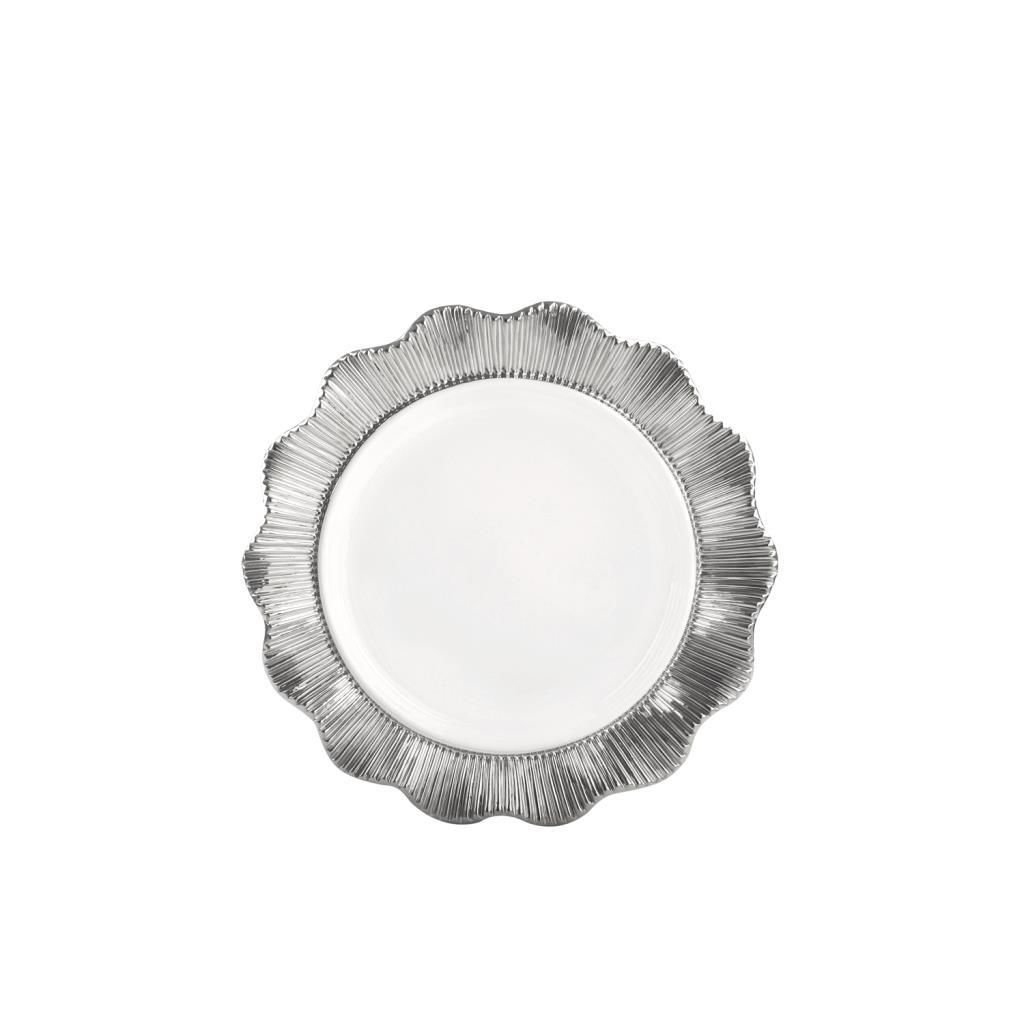 BEYAZ GÜMÜŞ YUVARLAK SUNUM TABAK 36CM