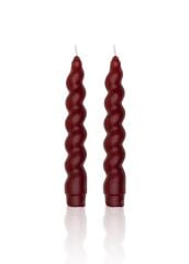 BURGU 2'Lİ ŞAMDAN MUM BORDO 17CM