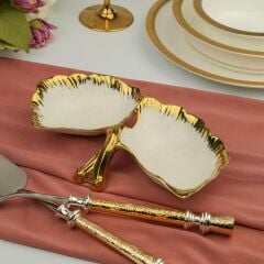 ALBERO GOLD 2 BÖLMELİ SUNUM TABAK 23X14CM