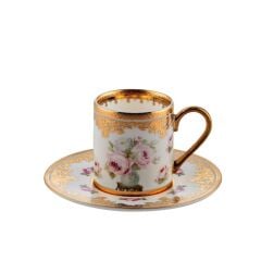 ALTIN İŞLEMELİ TEK KİŞİLİK TÜRK KAHVESİ FİNCANI