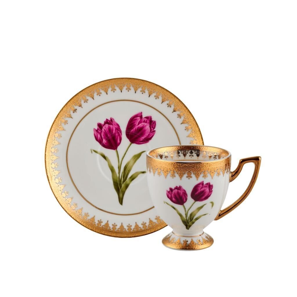 ALTIN İŞLEMELİ TEK KİŞİLİK TÜRK KAHVESİ FİNCANI