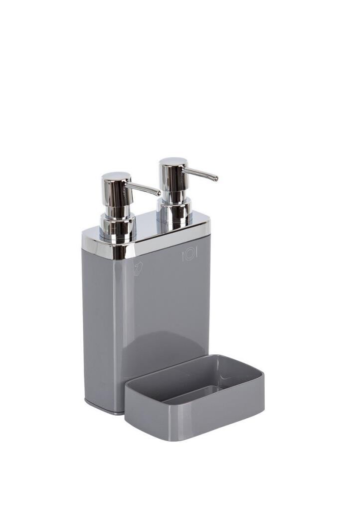 VİVA 2'Lİ GRİ SIVI SABUNLUK+SÜNGERLİK