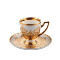 ALTIN İŞLEMELİ TEK KİŞİLİK TÜRK KAHVESİ FİNCANI