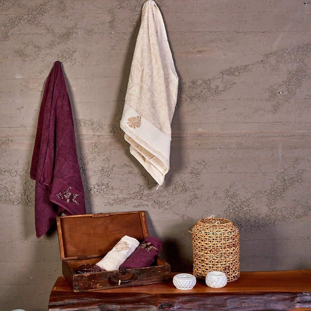 KARACA HOME FRONDA MÜRDÜM-BEJ 4 PARÇA HAMAM SETİ