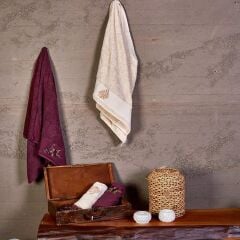 KARACA HOME FRONDA MÜRDÜM-BEJ 4 PARÇA HAMAM SETİ