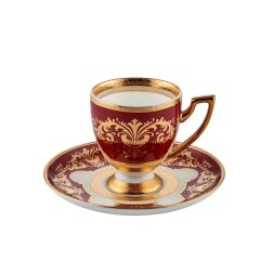 ALTIN İŞLEMELİ TEK KİŞİLİK TÜRK KAHVESİ FİNCANI