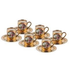 ALTIN İŞLEMELİ 6 KİŞİLİK TÜRK KAHVESİ FİNCANI