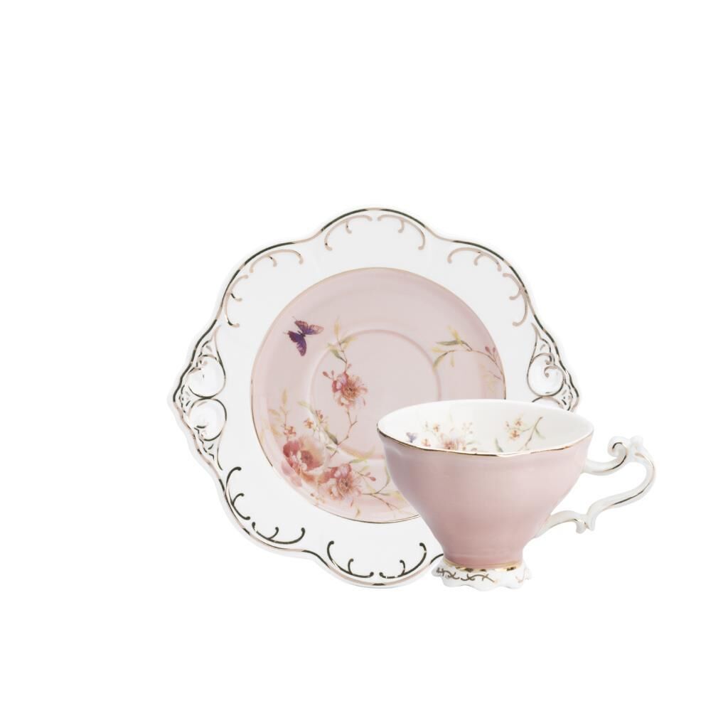 FLOWER PEMBE 6 KİŞİLİK TÜRK KAHVESİ FİNCANI