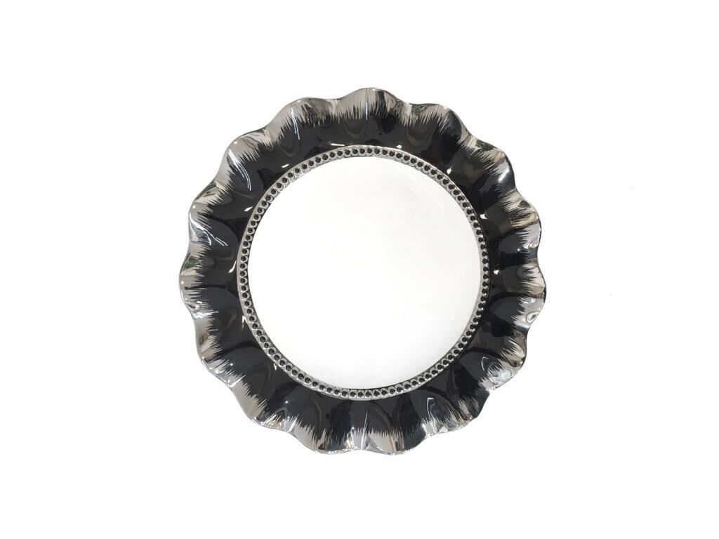 SİYAH GÜMÜŞ AVANGARDE SUNUM TABAK 33CM