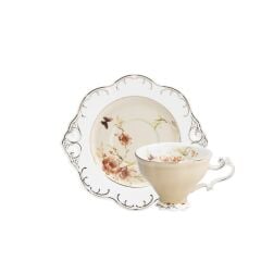 FLOWER SARI 6 KİŞİLİK TÜRK KAHVESİ FİNCANI