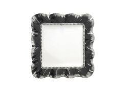 SİYAH GÜMÜŞ AVANGARDE KARE SUNUM TABAK 27CM
