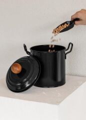 STRİPE SİYAH BAKLİYAT&DETERJAN SAKLAMA KABI