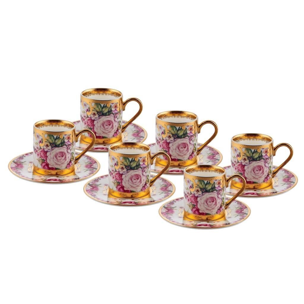 ALTIN İŞLEMELİ 6 KİŞİLİK TÜRK KAHVESİ FİNCANI