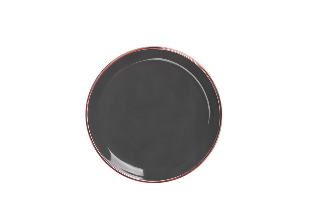 SOLID ANTRASİT ROSEGOLD 6'LI PASTA TABAK 20CM