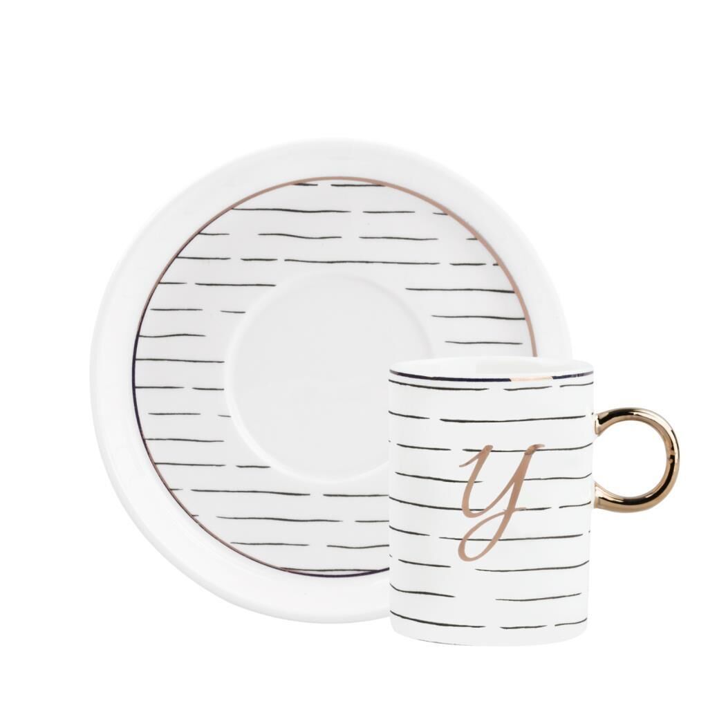 MONO Y HARFİ TEK KİŞİLİK TÜRK KAHVESİ FİNCANI