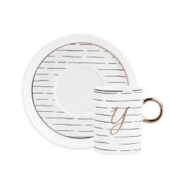 MONO Y HARFİ TEK KİŞİLİK TÜRK KAHVESİ FİNCANI