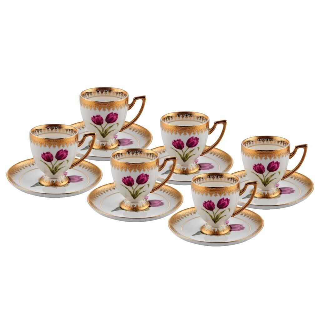 ALTIN İŞLEMELİ 6 KİŞİLİK TÜRK KAHVESİ FİNCANI