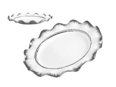 BEYAZ GÜMÜŞ AVANGARDE SUNUM TABAK 39CM