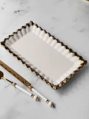 SOFIA GOLD DİKDÖRTGEN SUNUM TABAK 36X21CM