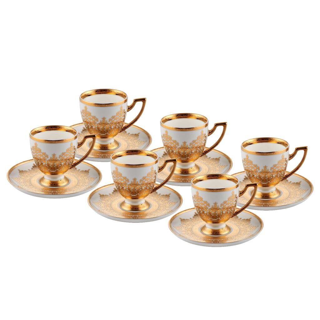 ALTIN İŞLEMELİ 6 KİŞİLİK TÜRK KAHVESİ FİNCANI