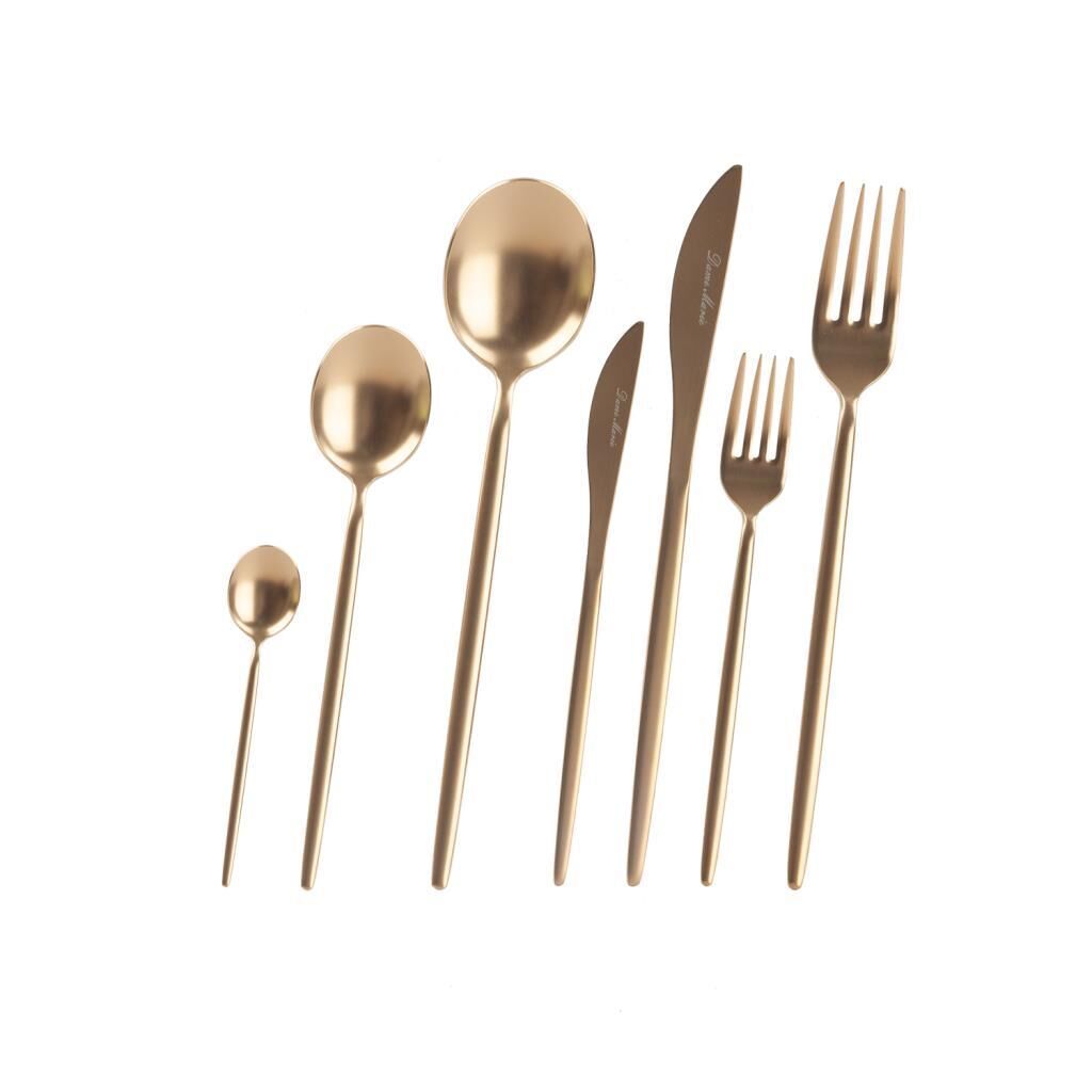 ALMERİA MAT GOLD 6 KİŞİLİK 42 PARÇA ÇATAL KAŞIK BIÇAK SETİ