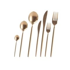 ALMERİA MAT GOLD 6 KİŞİLİK 42 PARÇA ÇATAL KAŞIK BIÇAK SETİ