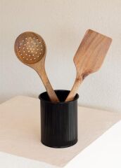 STRİPE SİYAH TEZGAH ÜSTÜ KAŞIKLIK 13X11CM