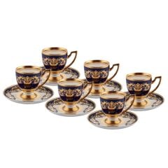 ALTIN İŞLEMELİ 6 KİŞİLİK TÜRK KAHVESİ FİNCANI