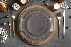 BASIC GRİ 6'LI ÇUKUR TABAK 20CM