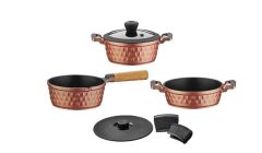 DIAMOND 5 PARÇA MIDI TENCERE TAVA SET ROSE