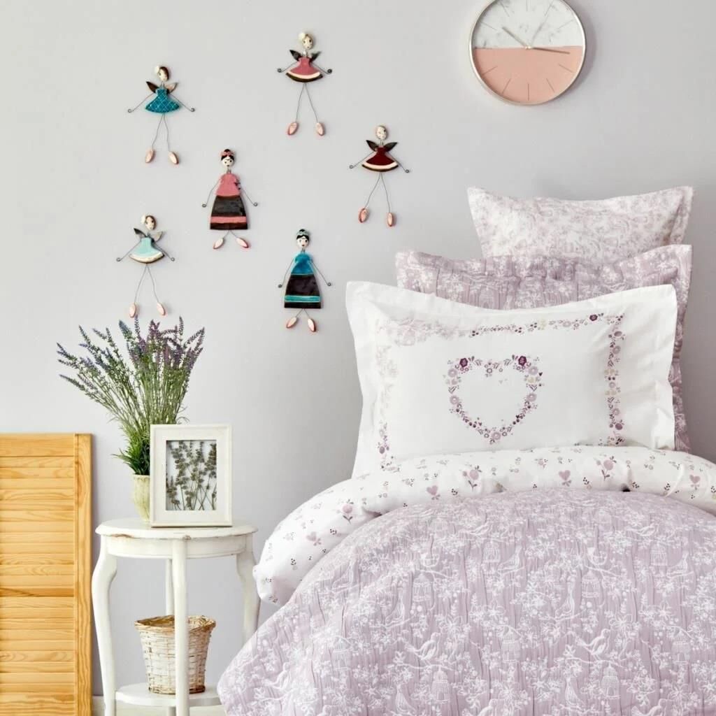 KARACA HOME BIRDY LİLA TEK KİŞİLİK YATAK ÖRTÜSÜ