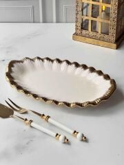 SOFIA GOLD OVAL SUNUM TABAK 38X24CM