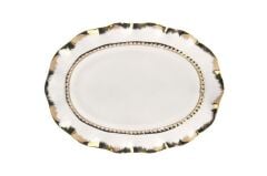 BEYAZ ALTIN OVAL SERVİS TABAK 38CM