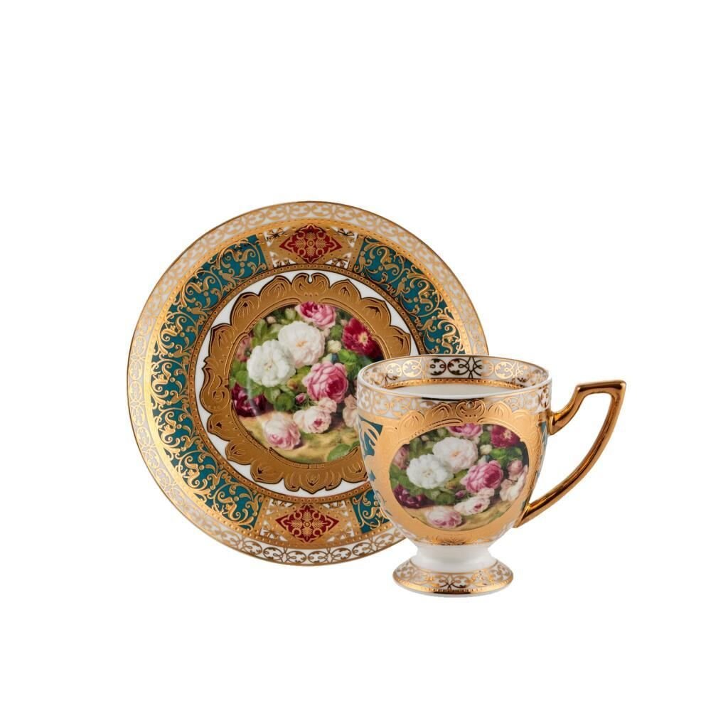 ALTIN İŞLEMELİ TEK KİŞİLİK TÜRK KAHVESİ FİNCANI