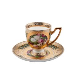 ALTIN İŞLEMELİ TEK KİŞİLİK TÜRK KAHVESİ FİNCANI